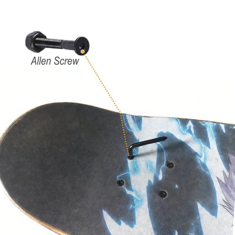 YIYIMIMO Skateboard Hardware Set,Axie Nuts and Allen Screws with Nuts Hardware Set, Manual Shortboard Components for Beginners to Advanced