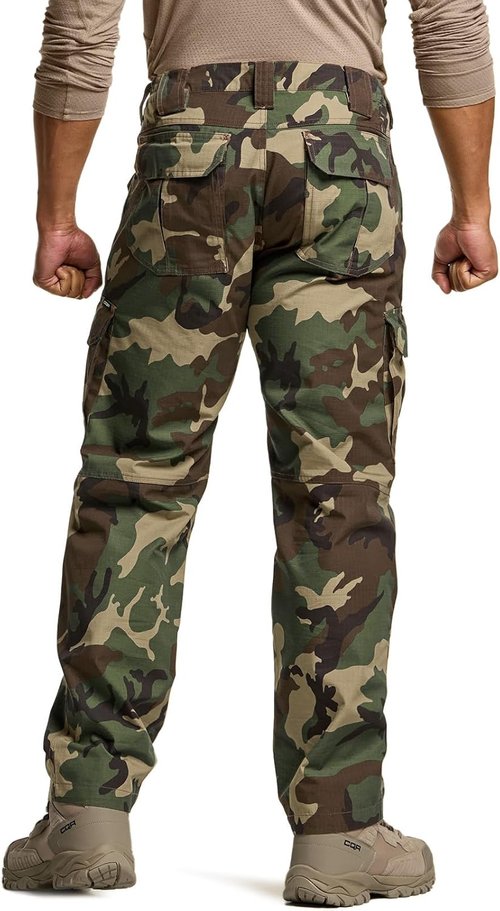 CQR Men's Tactical Pants - Lightweight Water-Resistant Ripstop Cargo for EDC & Hiking
