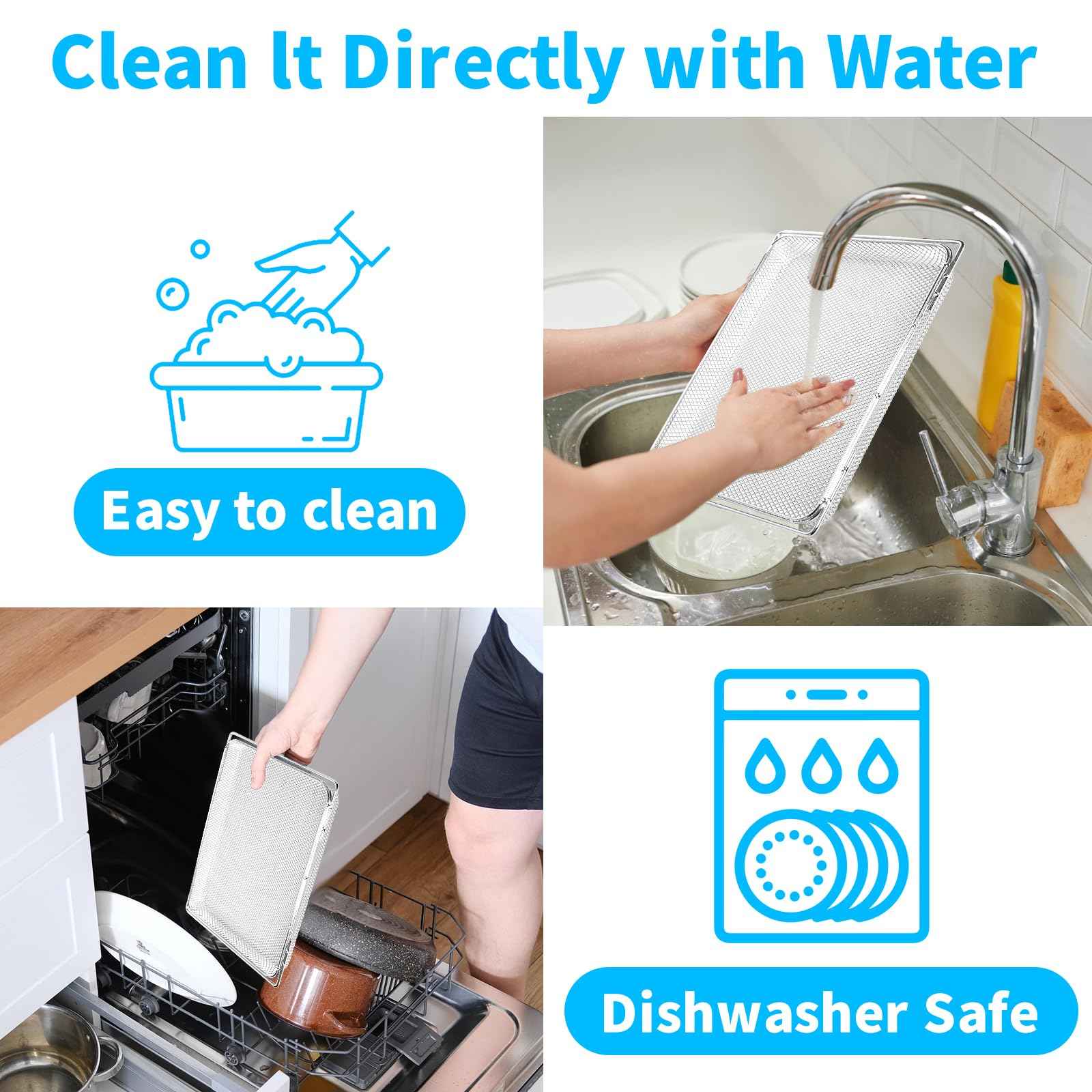 Air Fryer Oven Basket Replacement for Ninja SP151 8-in-1 Flip Air Fryer Oven, Mesh Basket，Air Fryer Accessories for Ninja Flip Foodi Air Fry Toaster