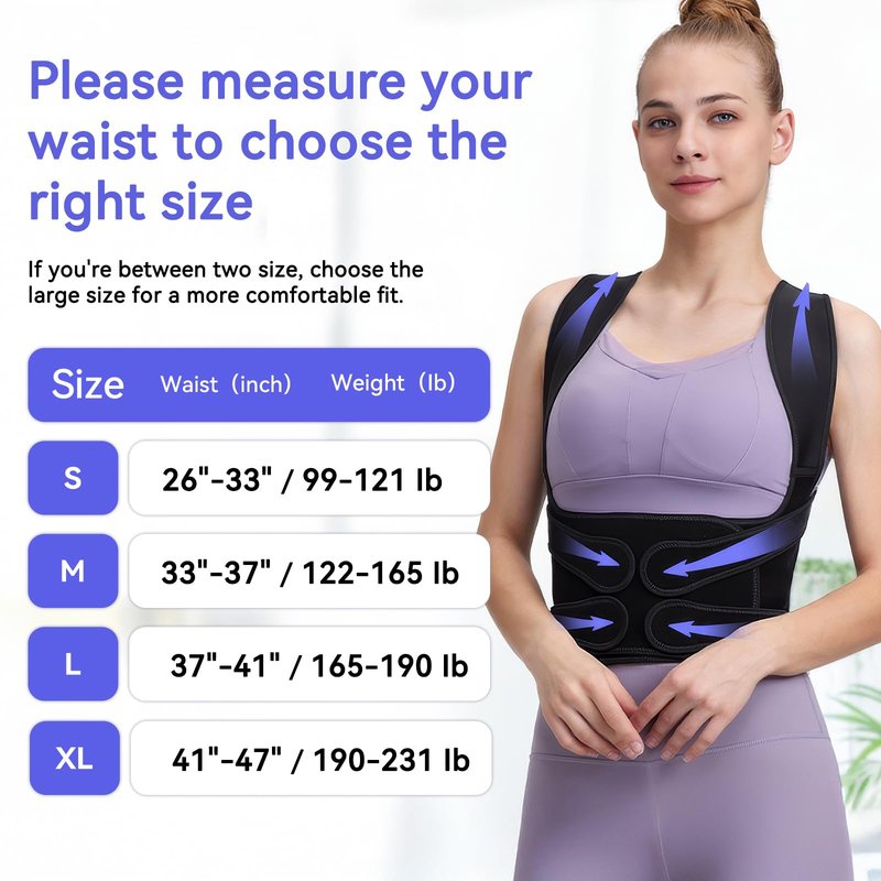 ZIMAOSHAN Posture Brace for Women & Men - Adjustable Back Brace for Spine Alignment, Shoulder Support, and Pain Relief from Scoliosis & Hunchback – Comfortable Posture Corrector Brace (Medium)