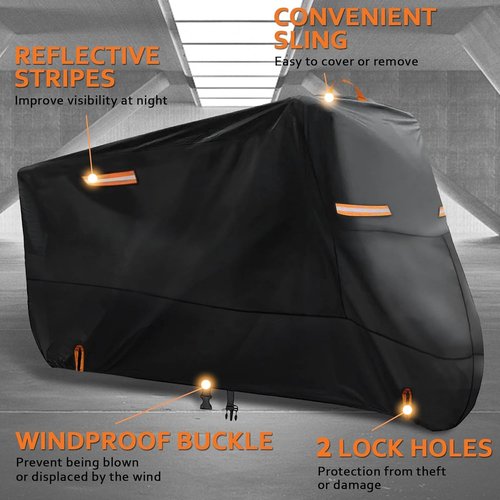 Bike Cover - 300D Oxford Waterproof Heavy Duty Bicycle Protection | Reflective Strips & Storage Bag