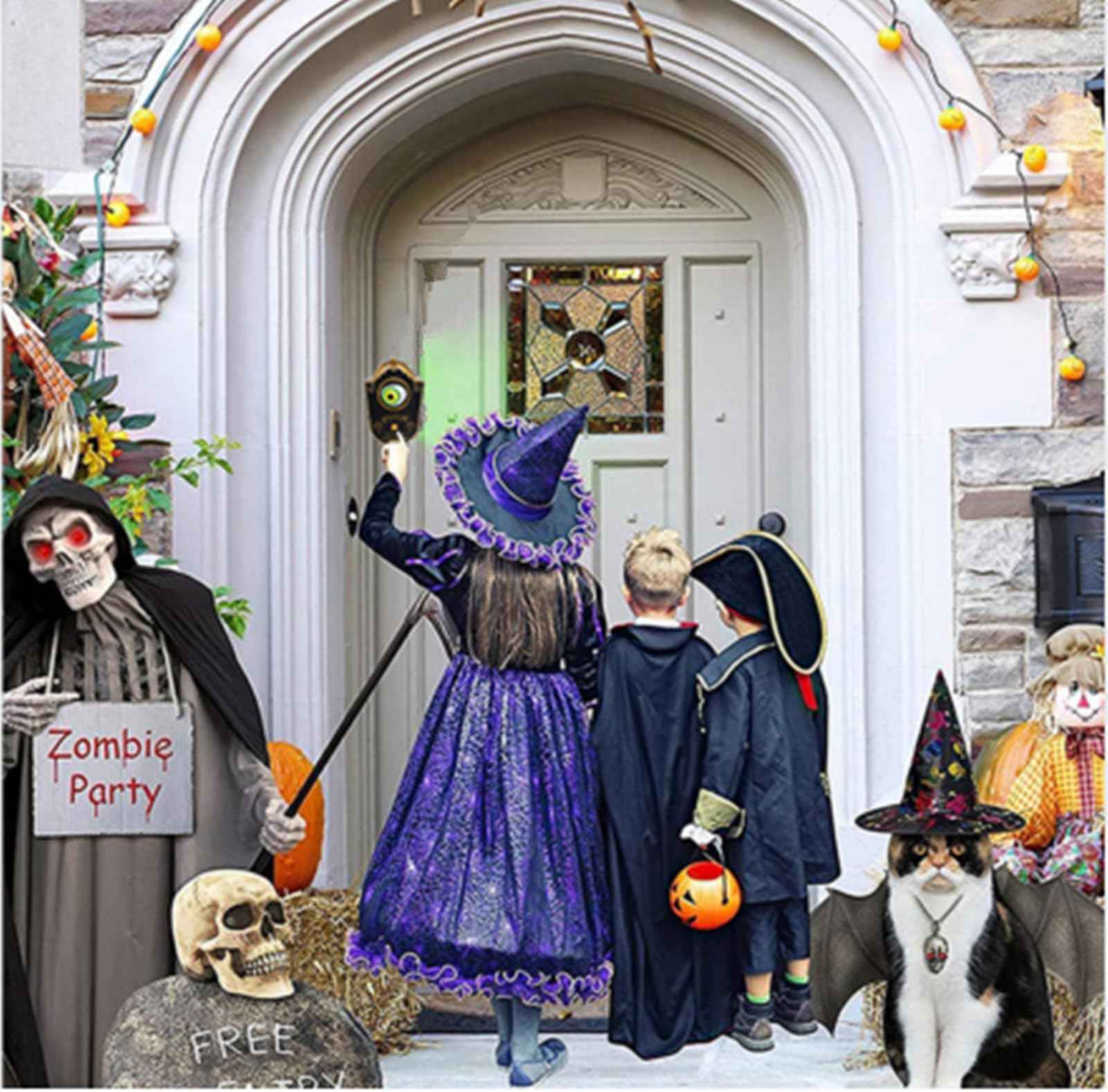 Gutecomuik Halloween Decorations, Halloween Doorbell, Animated Eyeball with Spooky-Sounds, Creepy Animated Eyeball, Trick Or Treat Event for Haunted House Halloween Party