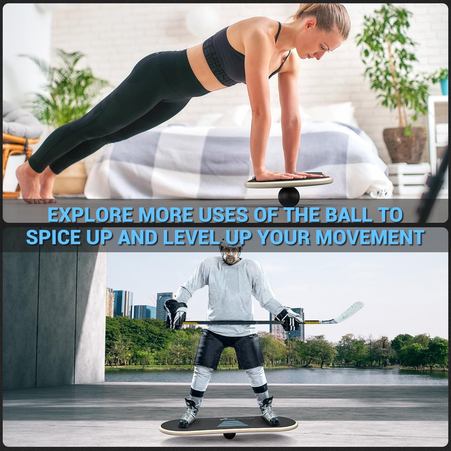 Sportneer Balance Board, 7-Mode Balance Trainer with Roller & Ball