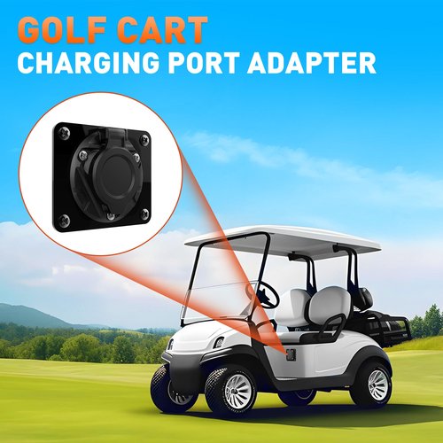 Golf Cart Charging Port Adapter 3 Holes, 110V AC 36V Adapter Plate Compatible with Noco GCP1 EZGO TXT EZ-GO Golf Cart Lithium Battery Conversion Install and On Board Charging