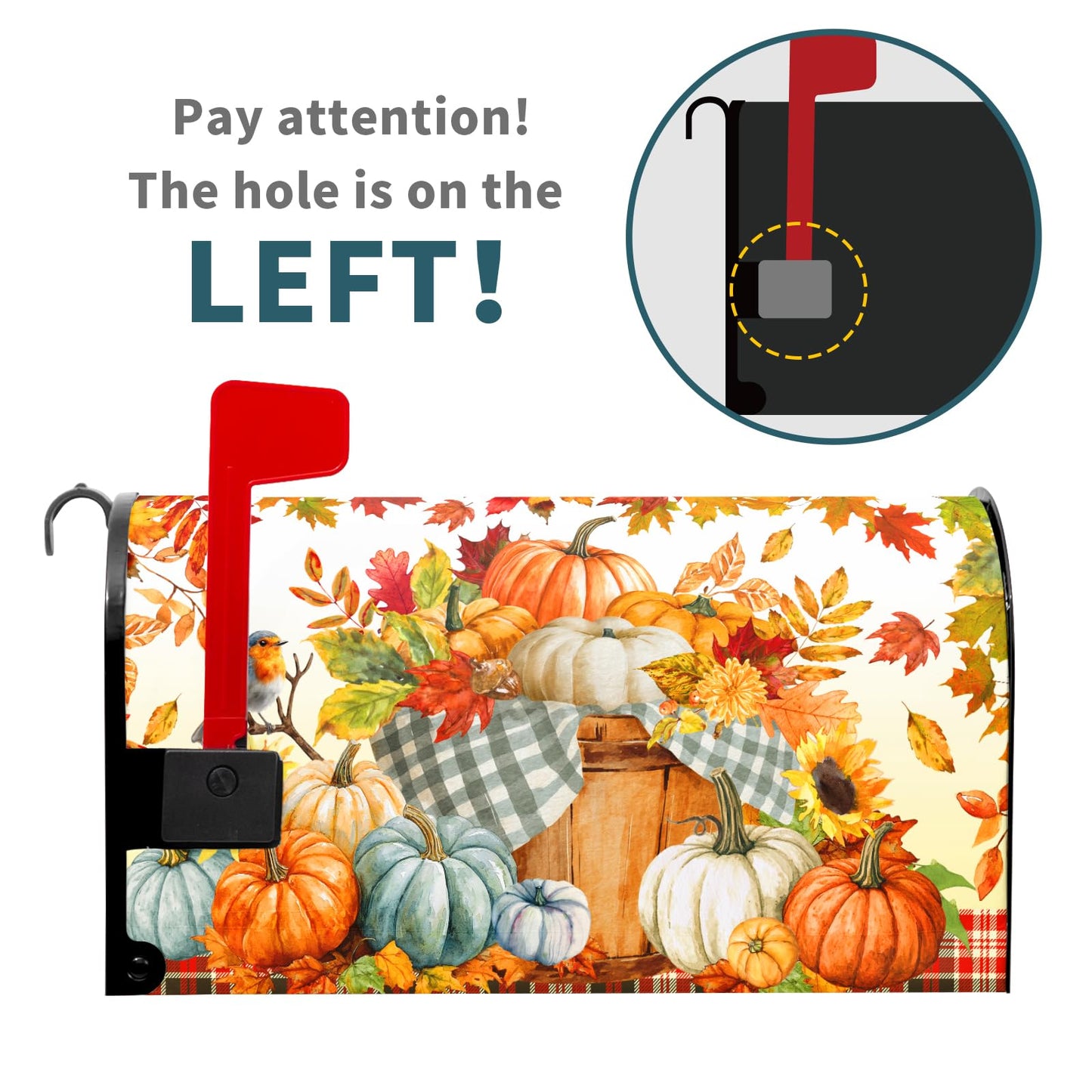 Fall Mailbox Covers Magnetic Standard Size 18 X 21 Inch Thanksgiving Harvest Autumn Pumpkins Magnetic Mailbox Covers Wraps Post Box Cover Decoration Outdoor Garden Home Yard Outside