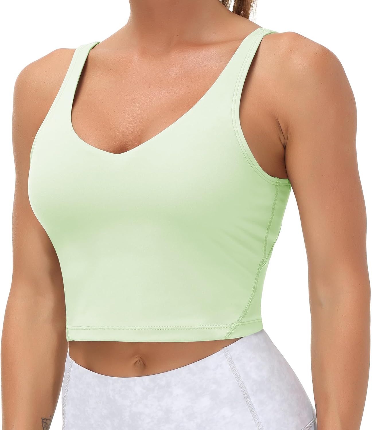 The Gym People Women's Longline Sports Bra - Wirefree, Padded, Medium Support