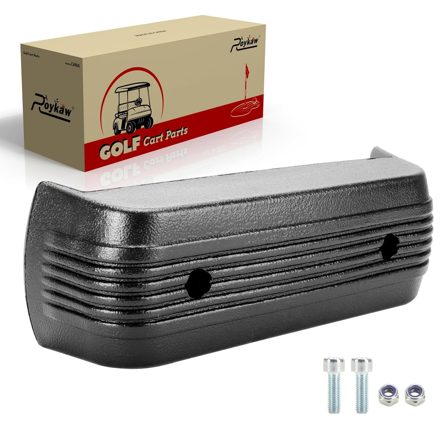 Roykaw Golf Cart Front Bumper with Bolts Fits for Club Car DS Gas and Electric 1993-Up Golf Cart, Durable Molded Plastic, Black Bumper Traverse Accessories, OEM#1016868