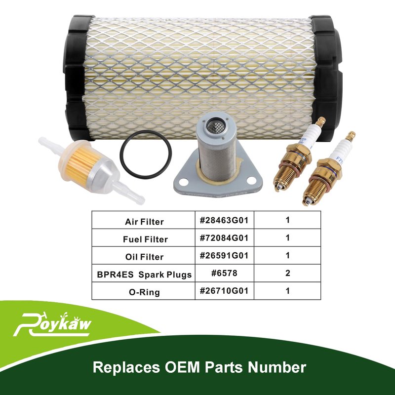 Roykaw EZGO Tune Up Kit with Air Filter Oil Filter Spark Plug Fuel Filter for 2005-2009 TXT or 1996-Up ST 350 Gas Models