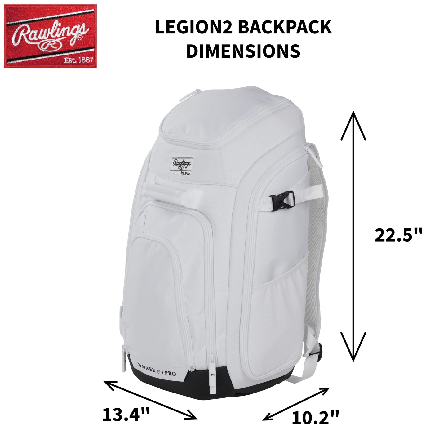 Rawlings | LEGION 2.0 Player's Backpack | Baseball/Softball | GRAPHITE