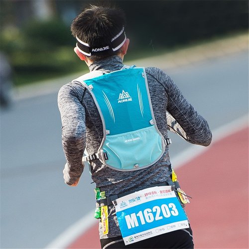 AONIJIE 5L Outdoor Sport Multifunctional Camping Backpack Cycling Running Climbing Hiking Hydration Vest Pack (Light Blue+1.5l Hydration Bladder)