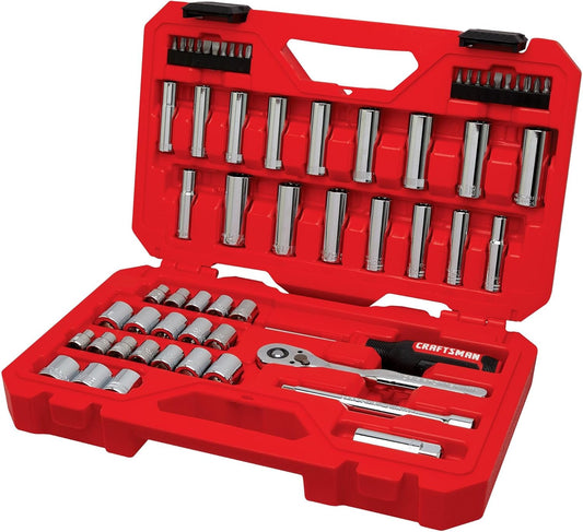 61-Piece CRAFTSMAN Mechanics Tool Set with 3/8 Inch Drive – Complete Toolkit