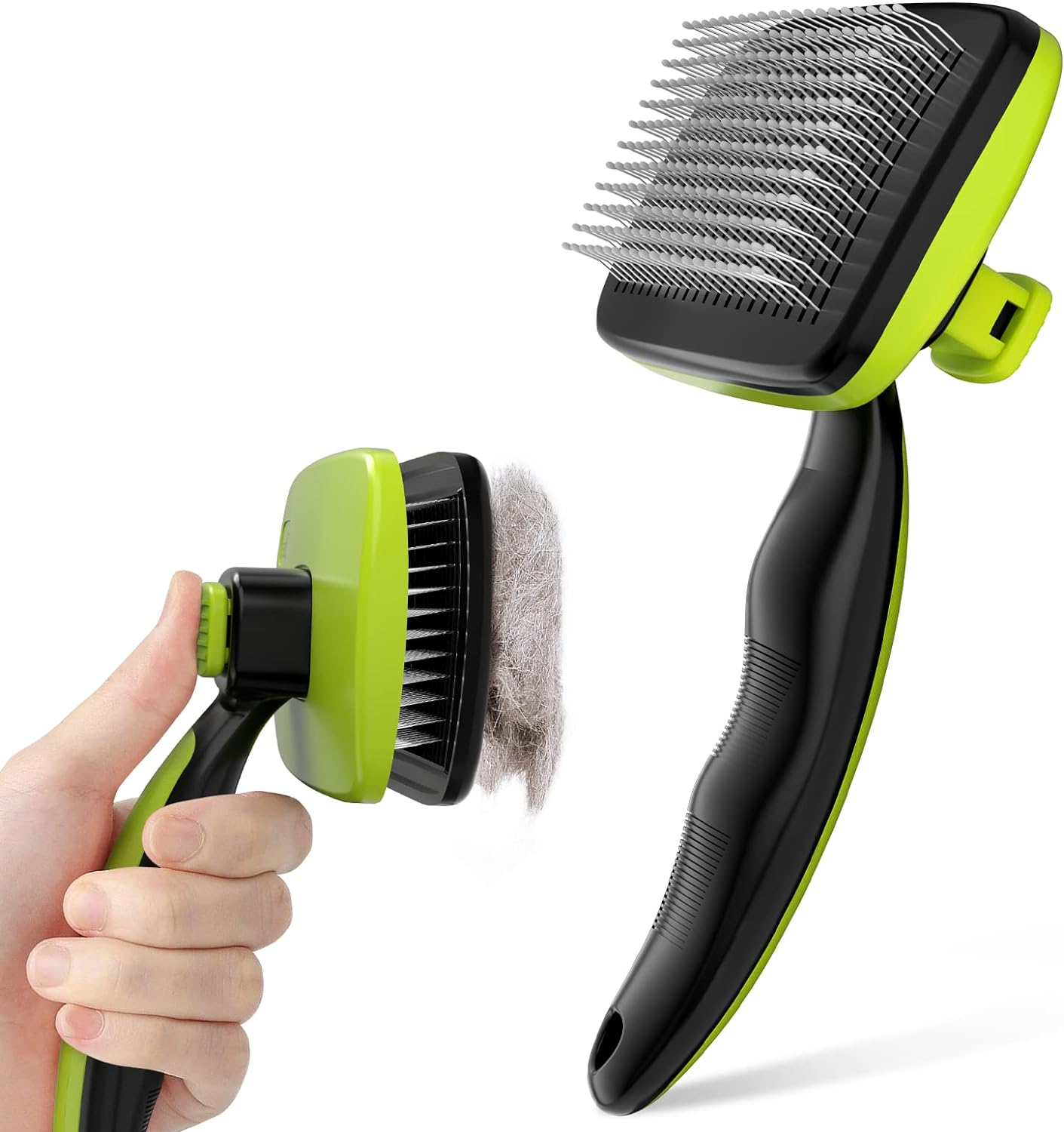 Pecute Self-Cleaning Slicker Brush - Lightweight Grooming Tool for Dogs, Cats & Rabbits | Removes Loose Fur