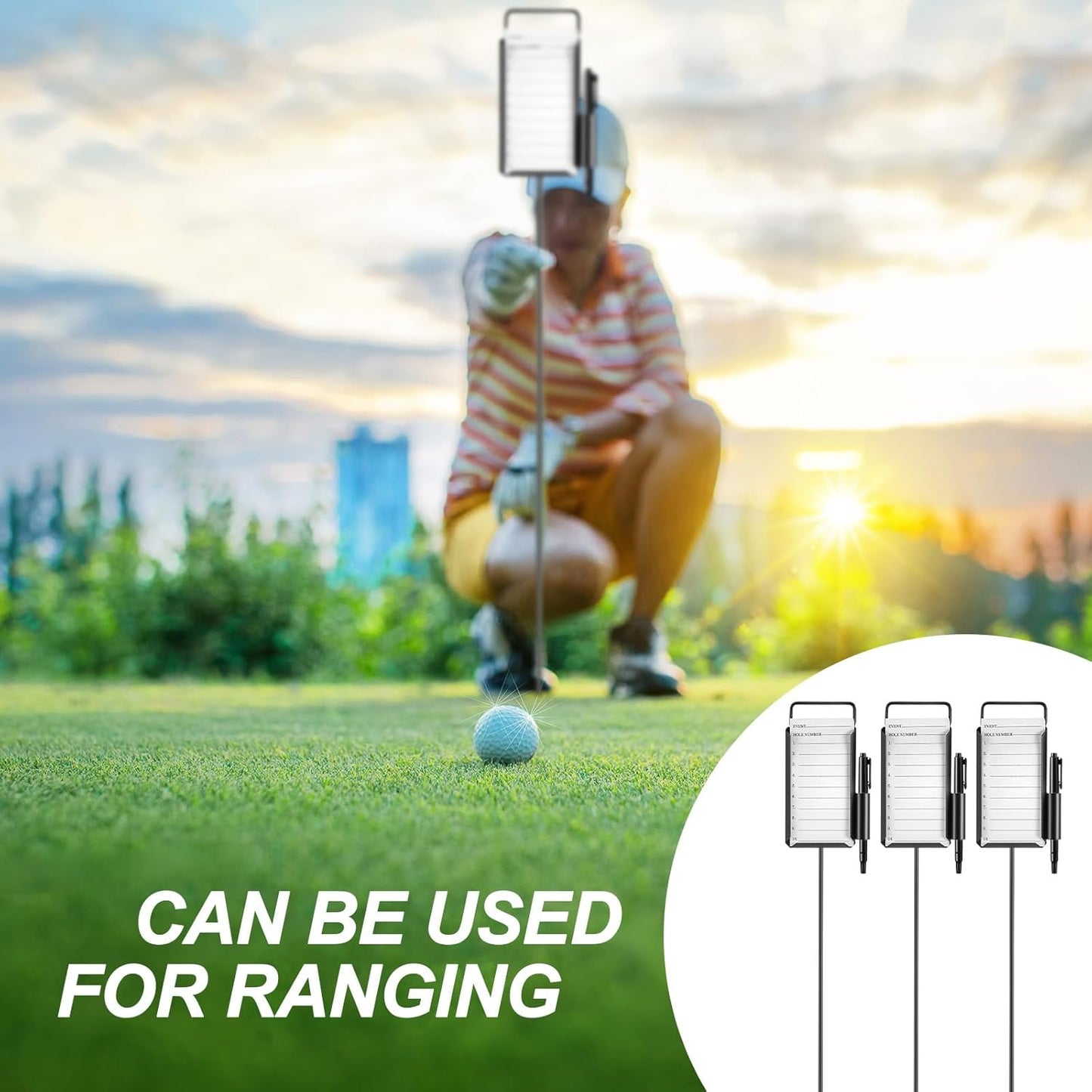 Shappy Golf Proximity Marker - Closest to The Pin CTP with Black Pens & 50 Sheets Cards | 4 or 6 Pack
