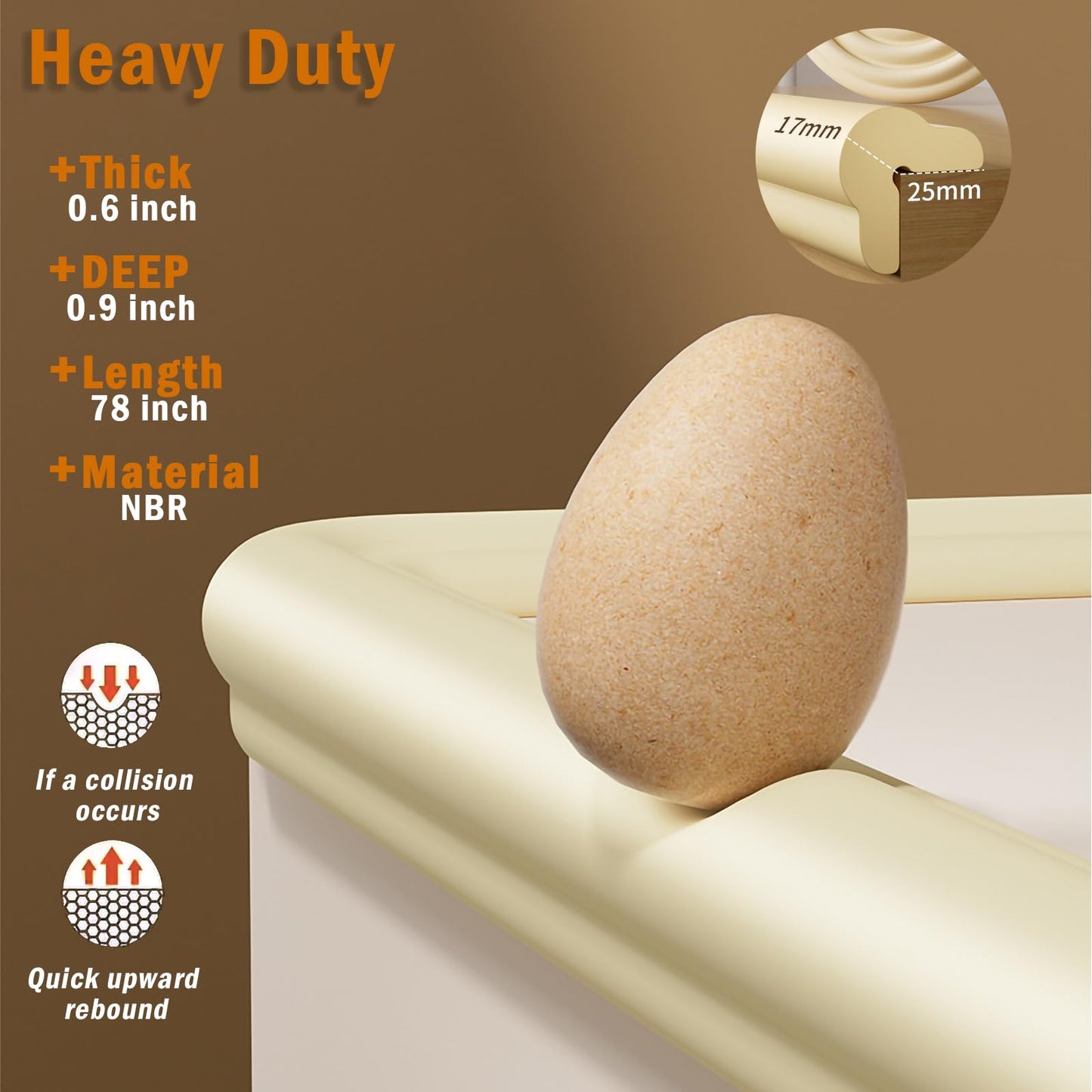 Foam Table Edge and Corner Guards for Baby,(6.5ft Edge 4Corners),Baby Proofing Soft Corner Protectors,Furniture and Tables Child Baby Proof Bumpers, Pre-Taped Corner Cushions (Beige)