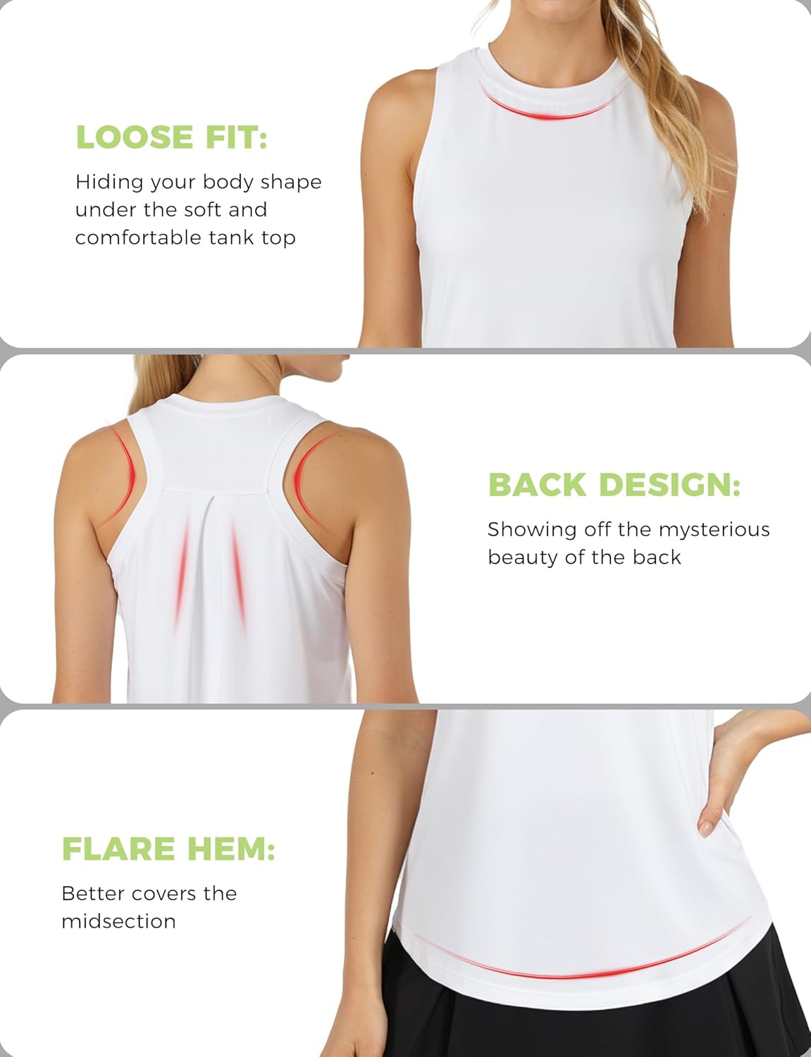 AURUZA Athletic Tank Tops for Women - Breathable Yoga Shirts for Gym Workouts | Stylish & Comfortable