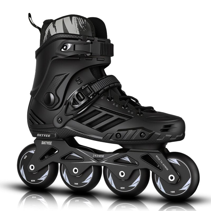 SKTYEE Inline Skates for Women Men, High Performance Roller Skates Blades Adult Male Female, Professional Skates for Outdoor Fitness & Beginners, Washable Liner, 85A PU Wheels, Black