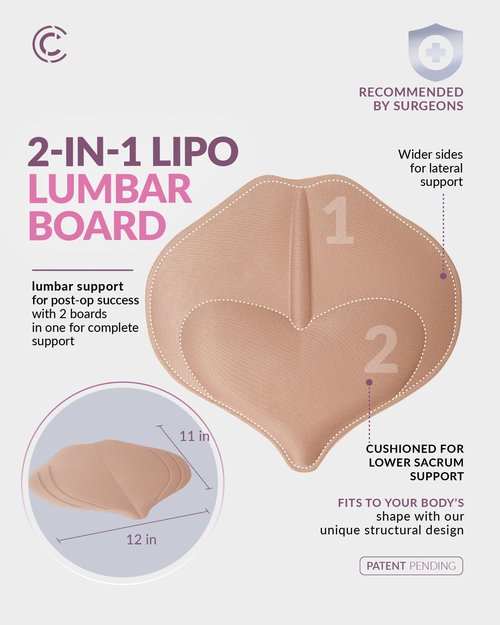 CURVEEZ Lipo Lumbar Molder Back Board, Essential Post Surgery Supplies for Lipo, BBL & Tummy Tuck Recovery, Compression Board