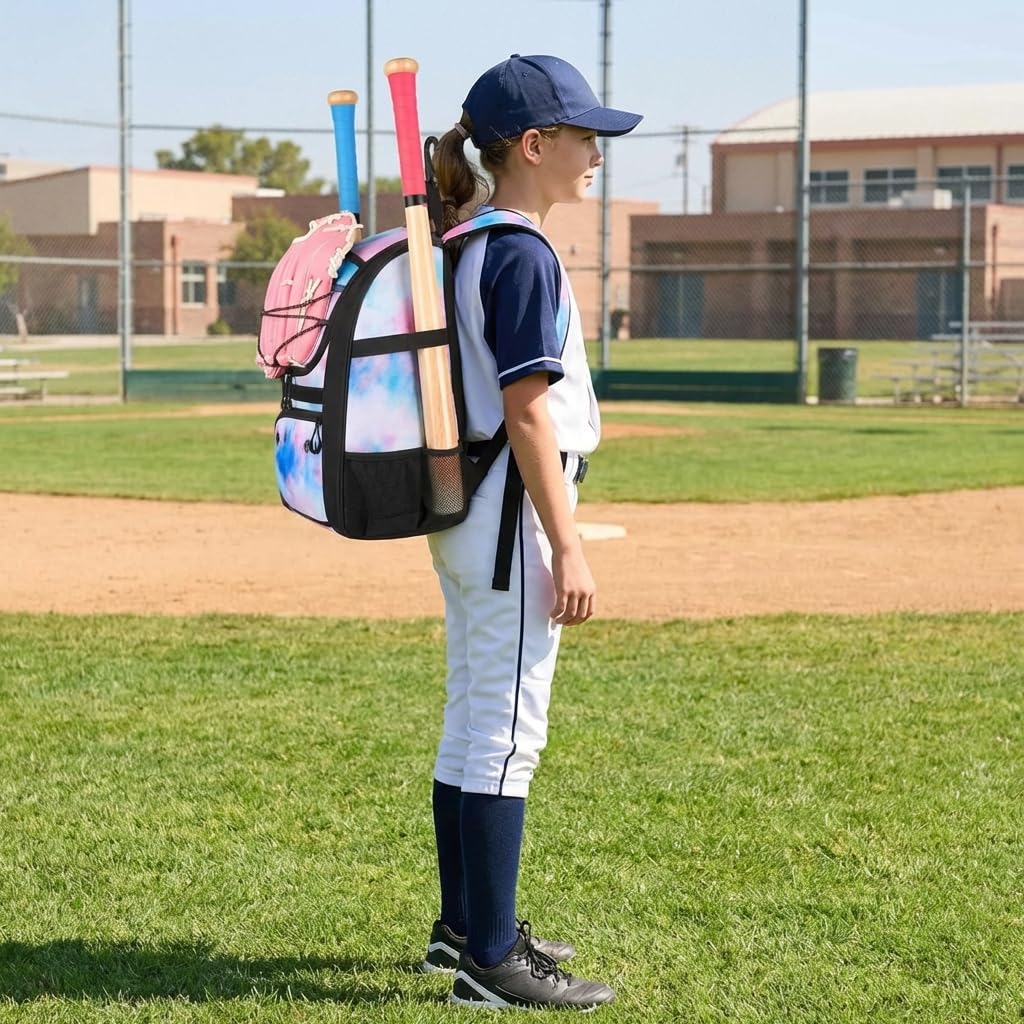 MATEIN Softball Backpack for Girls, Baseball Backpack Equipment Bag with Shoe Compartment, Softball Bat Bag Large Main Compartment Fit Gear & Accessories, Baseball Gifts