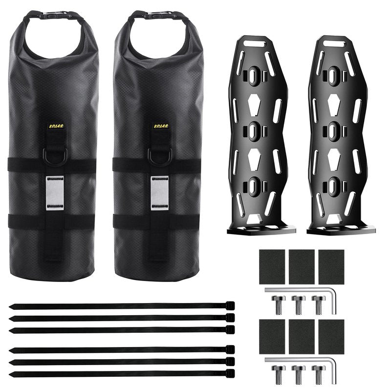 WEEROCK 2 Pack 5L Bike Bag Front Fork Bag Waterproof Bicycle Bag Large Capacity Quick Release Bike Pannier for Road Bike, Cruiser Bike, Traveling Bike, E-Scooter