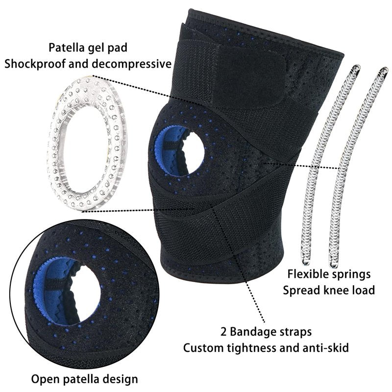Luwint Kids Youth Neoprene Knee Brace, Open Patella Stabilizer with Adjustable Straps Knee Pads Support for Arthritis, ACL, Relieves Pain, Basketball, Sports, 1 Piece