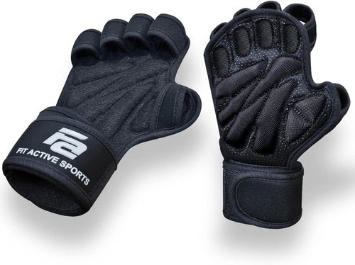 Fit Active Sports Ventilated Weight Lifting Workout Gloves with Wrist Wraps | Ideal for Gym & Cross Training