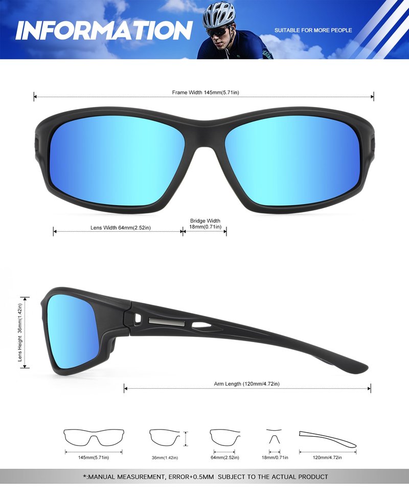 NSSIW Polarized Sunglasses-for-Men-Women Sports Mens-Sunglasses: Wrap Around Sun Glasses UV400 Running Fishing Golf 3 Packs