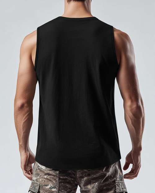 Ficerd Men's Big & Tall Tank Tops - Cotton Moisture-Wicking Sleeveless Gym Tees | X-Large, Black/White/Khaki