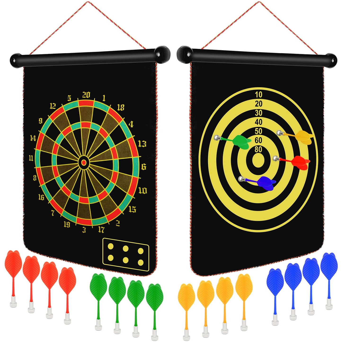 Magnetic Dart Board Outdoor Game Suitable for Children to Play Comes with 12 Darts Best Toys Gifts for Teenage Boys Girls Age 5 6 7 8 9 10 11 12 Years (15in)
