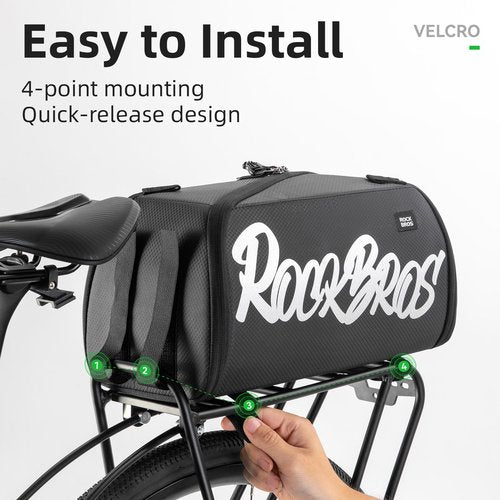 ROCKBROS Bike Bags for Bicycle Rear rack - 12L/15L Bike Ebike Trunk Pannier Saddle Bag with Shoulder Strap for Commuter Travel Outdoor Accessories Gear