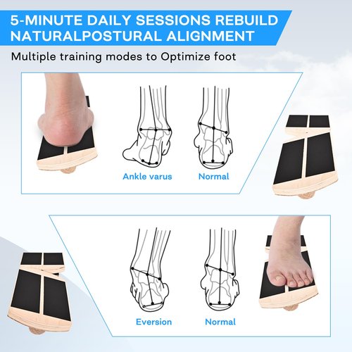 CuCoNewL Wooden for Ankle Balance Board Foot Strengthener & Stability Trainer for Single Leg Balance Training, Sprained, Plantar Fasciitis Relief, Physical Therapy, Posture Correction