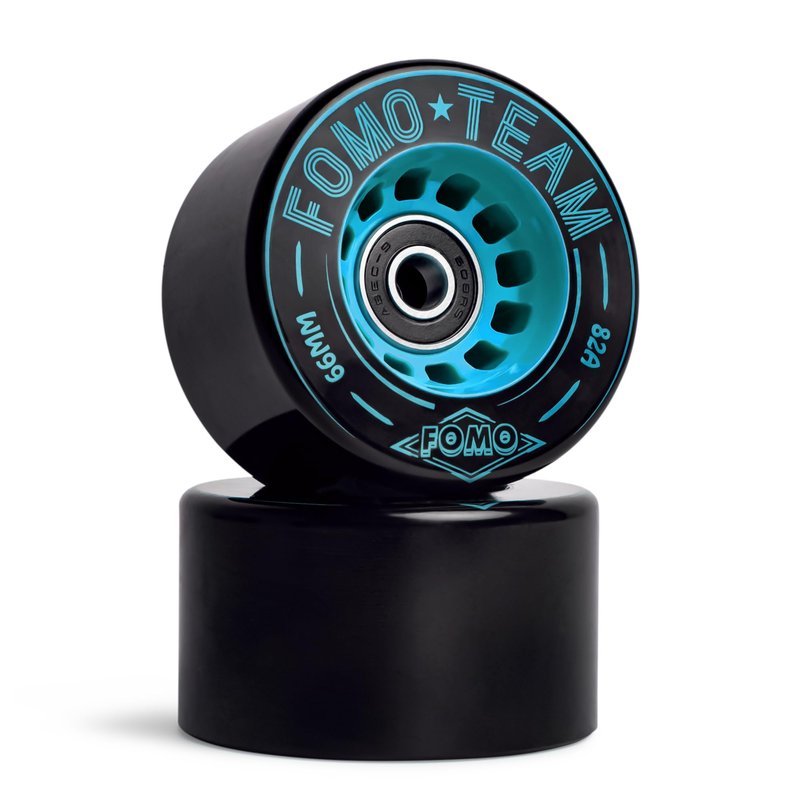 FOMOTEAM Roller Speed Skate Wheels Racing Wheels Outdoor or Indoor 66mm38mm with ABEC-9 Bearings Installed 82A (Set of 8)