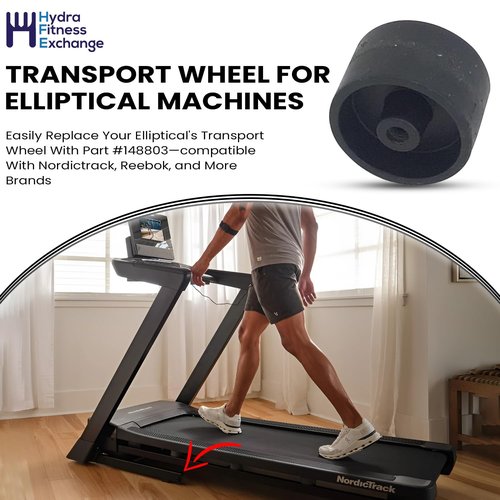 Hydra Fitness Exchange Elliptical Transport Wheel 148803 – Easy Mobility Smooth Operation Heavy Duty Plastic Caster Wheel for Crosstrainer & Elliptical Treadmills Exercise Bikes Home Gym Equipment