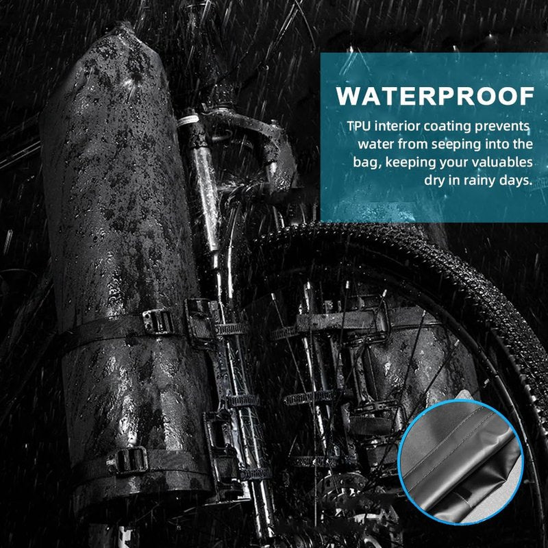 SOUUXIU 2Packs Bike Fork Bags Waterproof Roll Top Design 5L/7L Bicycle Dry Bag Fork Sacks Cycling Pack Bike Pannier for Moutain Bikes Road Bikes Electric Scooters