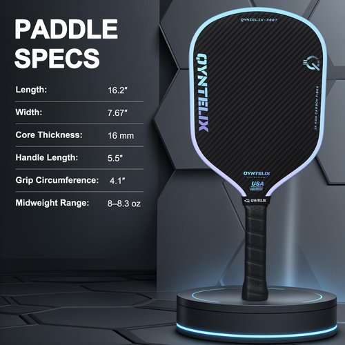 Pickleball Paddle | Carbon Fiber Pickleball Paddle | HEX-Force™ Polymer Core | Thermoformed Pickleball Racket | USAPA Approved