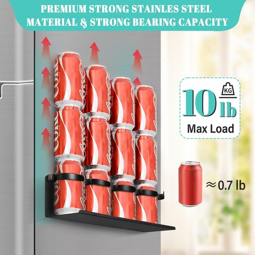 Magnetic Cup Holder for Fridge,8 Cups Water Bottle Organizer for Stanley 30 40 oz with Tumbler Lid Organizer,High Capacity Heavy Duty Kitchen Storage Rack Accessories