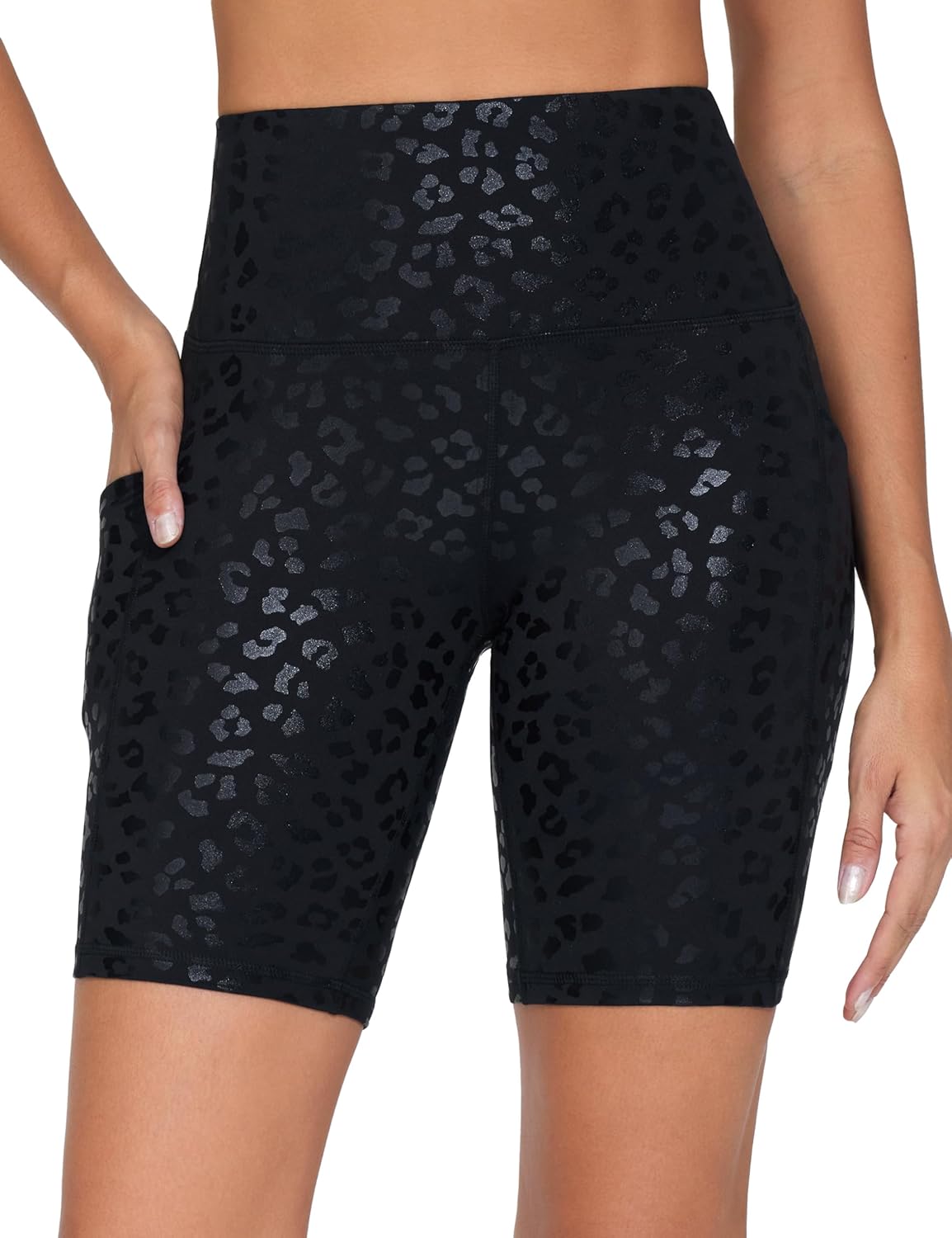 The Gym People High Waist Workout Shorts - Stretchy Tummy Control Yoga & Running Shorts with Pockets