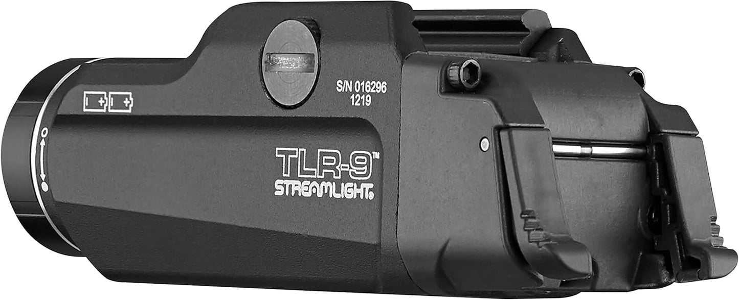 Streamlight TLR-9 Flex Tactical Light - Low-Profile Rail-Mounted Design | Includes CR123A Batteries, Black