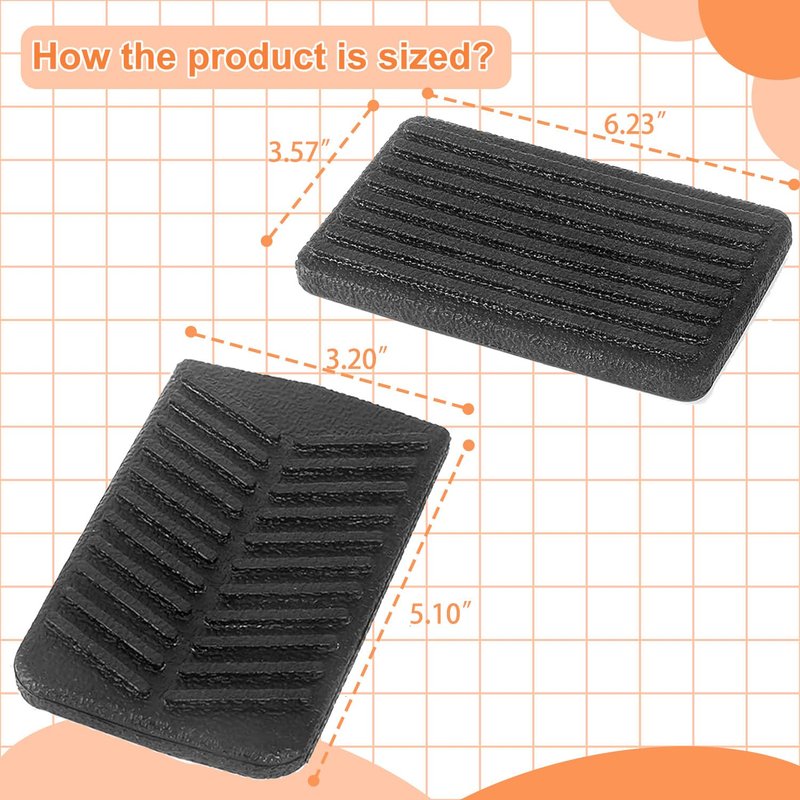 ZLX&LU EZGO Accelerator & Brake Pedal Pad Cover, Golf Cart Accessories, OEM#: 600252/610471, 600255/610529, Suitable for 2008-UP EZGO RXV Gas and Electric Golf Cart