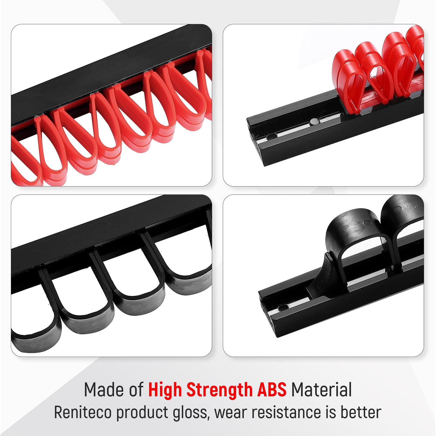 Reniteco 2 Pack Wall-Mounted Screwdriver Organizers with Screws - Heavy-Duty ABS Plastic Tool Holder for Screwdrivers, Wrenches, Piers - Garage Workshop Storage (Red,2 PCS)