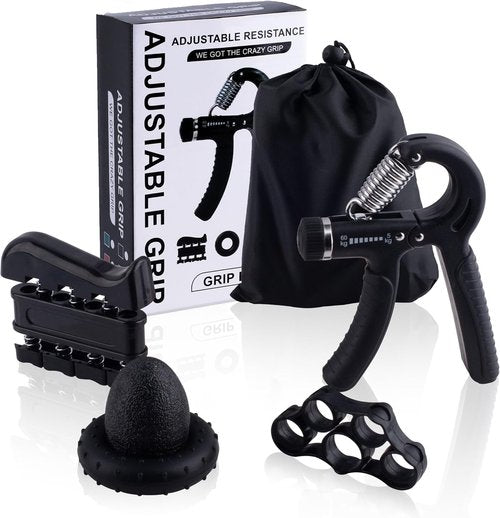 Grip Strength Trainer Kit by [Brand Name] - 5-Piece Set for Hand and Forearm Strengthening | Injury Recovery & Stress Relief