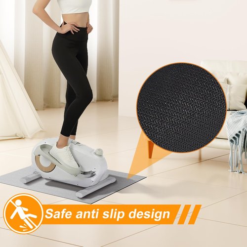 Wiojtry Non-Slip Workout Mat for Under Desk Elliptical (19.7 * 23.6“) Apply to Foot and Leg Pedal Exerciser for Seniors Fitness, Enhanced Stability and Floor Protection