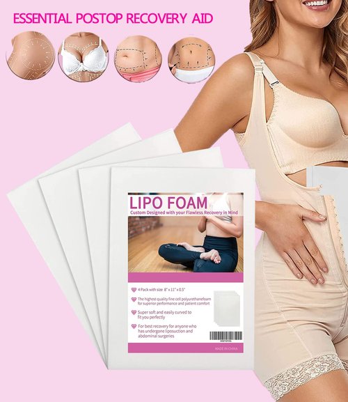 KAIHENG Lipo Foam Board 4Pack Liposuction Surgery waist-supports Foam Sheet for Recovery BBL Supplies 8"X11" Lipo Foam Pads for Post Surgery Help Out When Using Ab Board Compression Garments