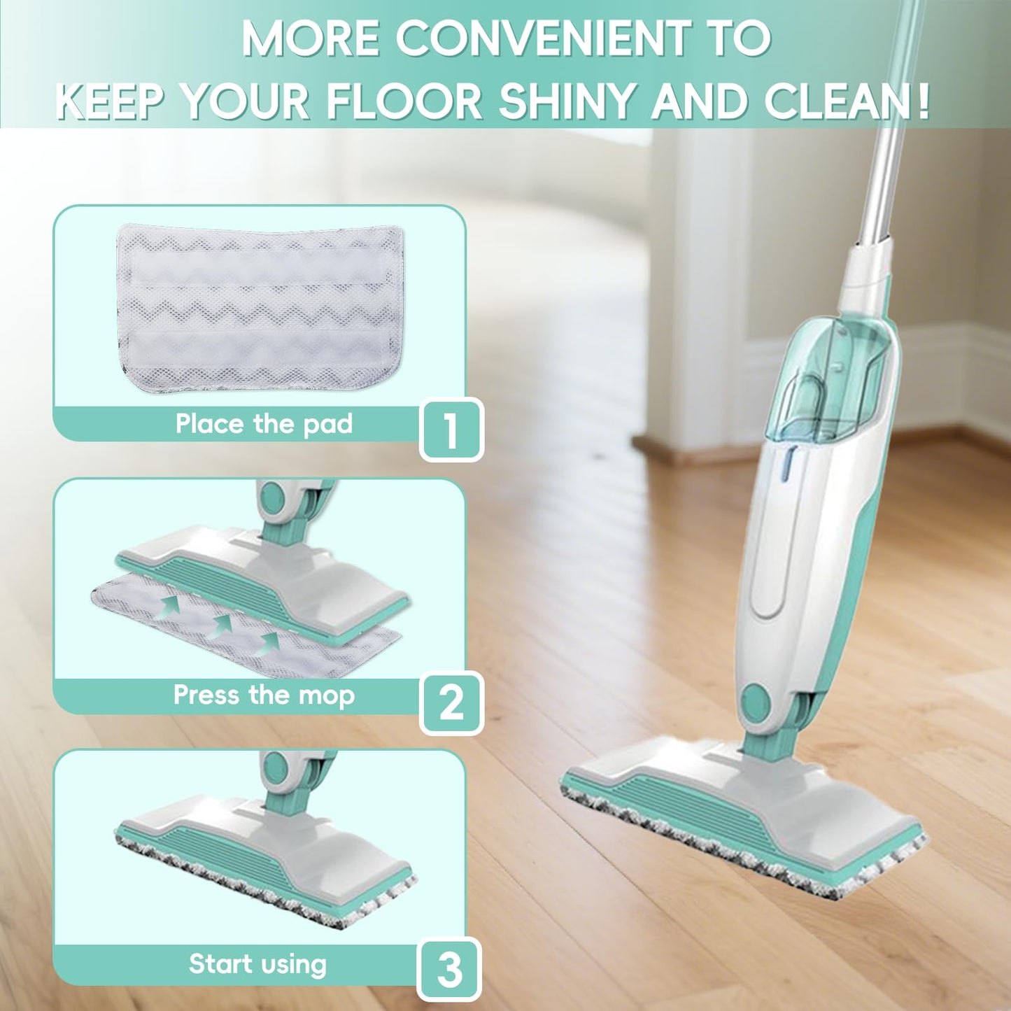Steam Mop Replacement Pads For Shark Steam Mop S1000/S1000A/S1000C/S1000WM/S1001C, Reusable Microfiber Steam Mop Pads, Washable Floor Steamer Pads For All Floor Clean, 4PCS, Upgrade No Scratch