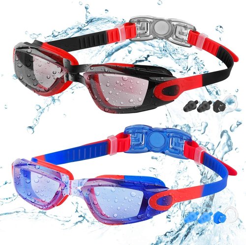 COOLOO Kids Swim Goggles - 2 Pack Swimming Goggles for Ages 4-16 | Perfect for Boys & Girls