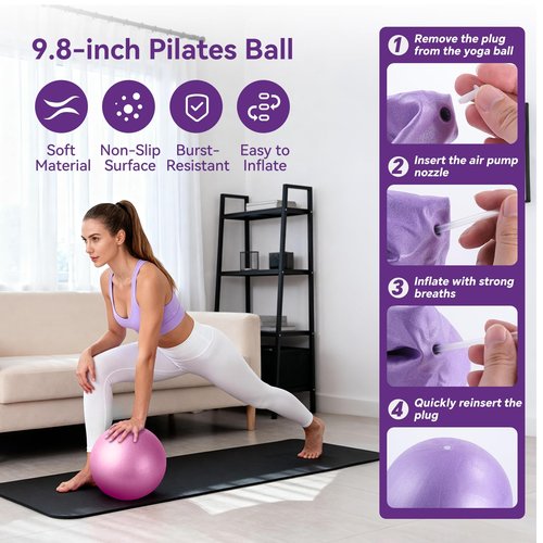 Pilates Kit for Women,15 Inch Magic Circle, 6 Multi-Level Resistance Bands,Yoga Ball Socks, Back Neck Stretcher ,14-Piece Full Body Toning Pilates Equipment for Beginners, 15 Min Daily Routine