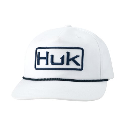 HUK Mens Rope Hats, Unstructured Adjustable Fishing Hat for Men, Captain Huk - White, One Size