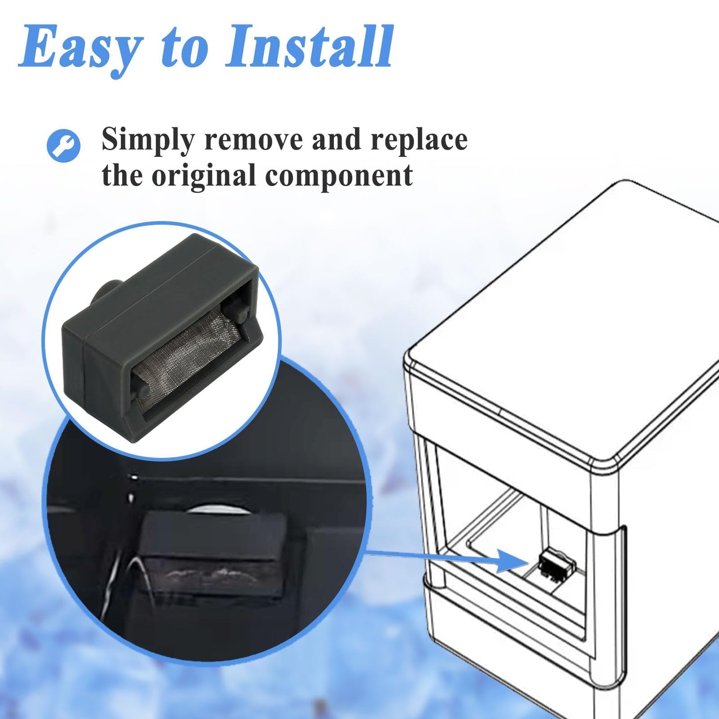 10Pcs Filter Piece Replacement Parts, Fits Ice Maker OPAL01GENSS,OPAL01GENKT, etc