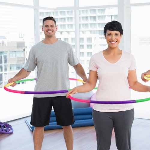 Chivao 8 Pack Color Detachable Hoop Fitness Waist Exercise Ring Plastic Exercise Hoop Adjustable Weight Size Plastic Adult Party Supplies Game Sport Gymnastic(26 Inch,Novel Style)