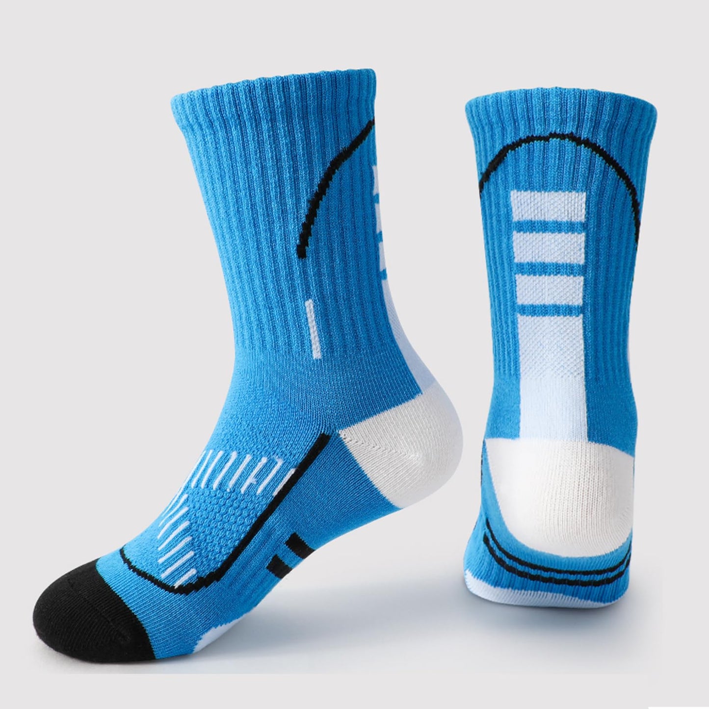 Zumou Boys Sock Basketball Athletic Kids Youth Sports Soccer Hiking Outdoor Crew Socks(9-12 Years, B Assorteds 6 pairs)