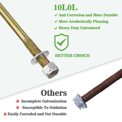 10L0L Golf Cart Battery Hold Down J-Bolt Kit for Yamaha G29, J-Hooks JW2-H2133-00-00 - Secure Your Batteries with Ease (12.5 inches)